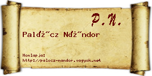 Palócz Nándor névjegykártya